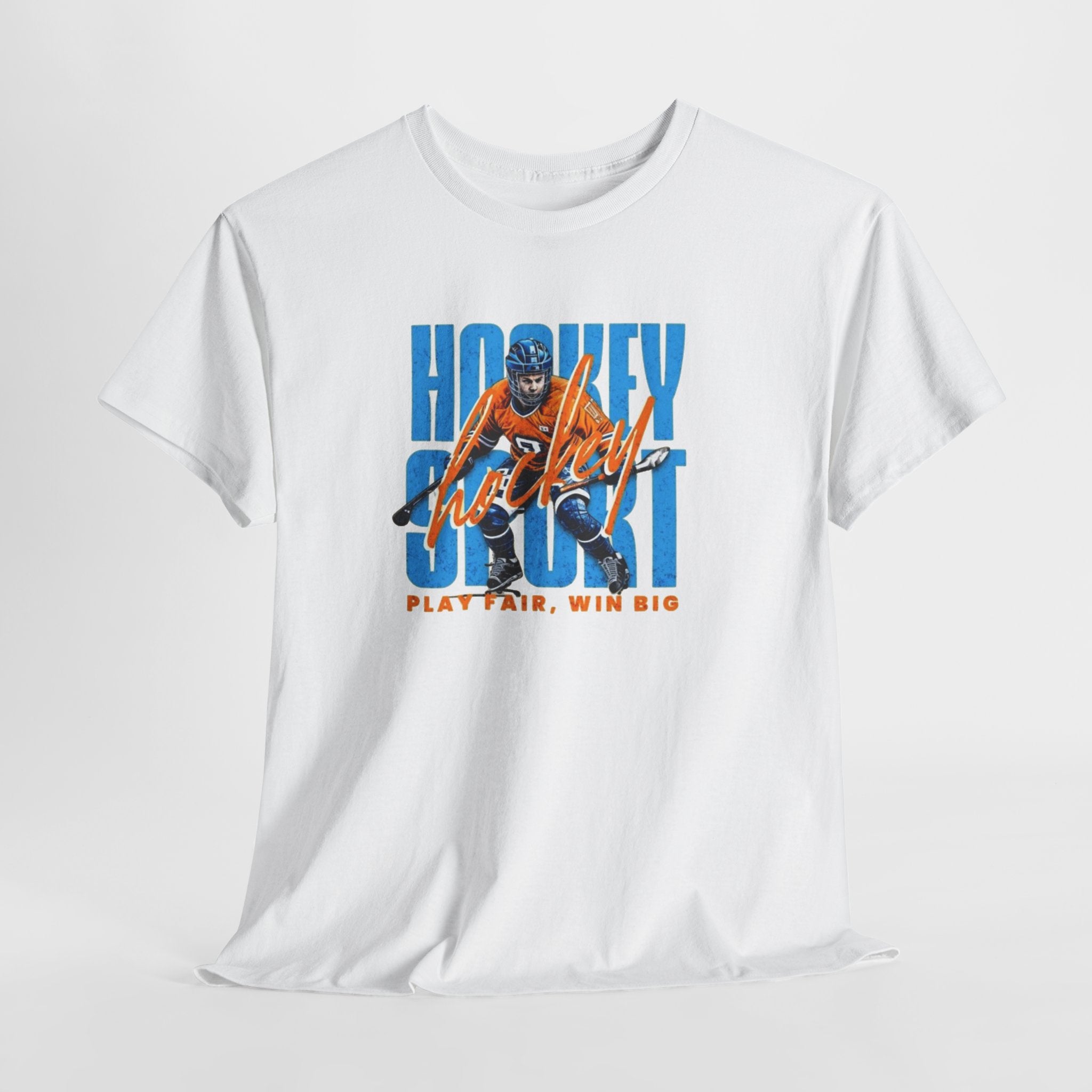 Hockey Spirit Tee — 'Play Fair, Win Big' Retro Hockey Player T-Shirt