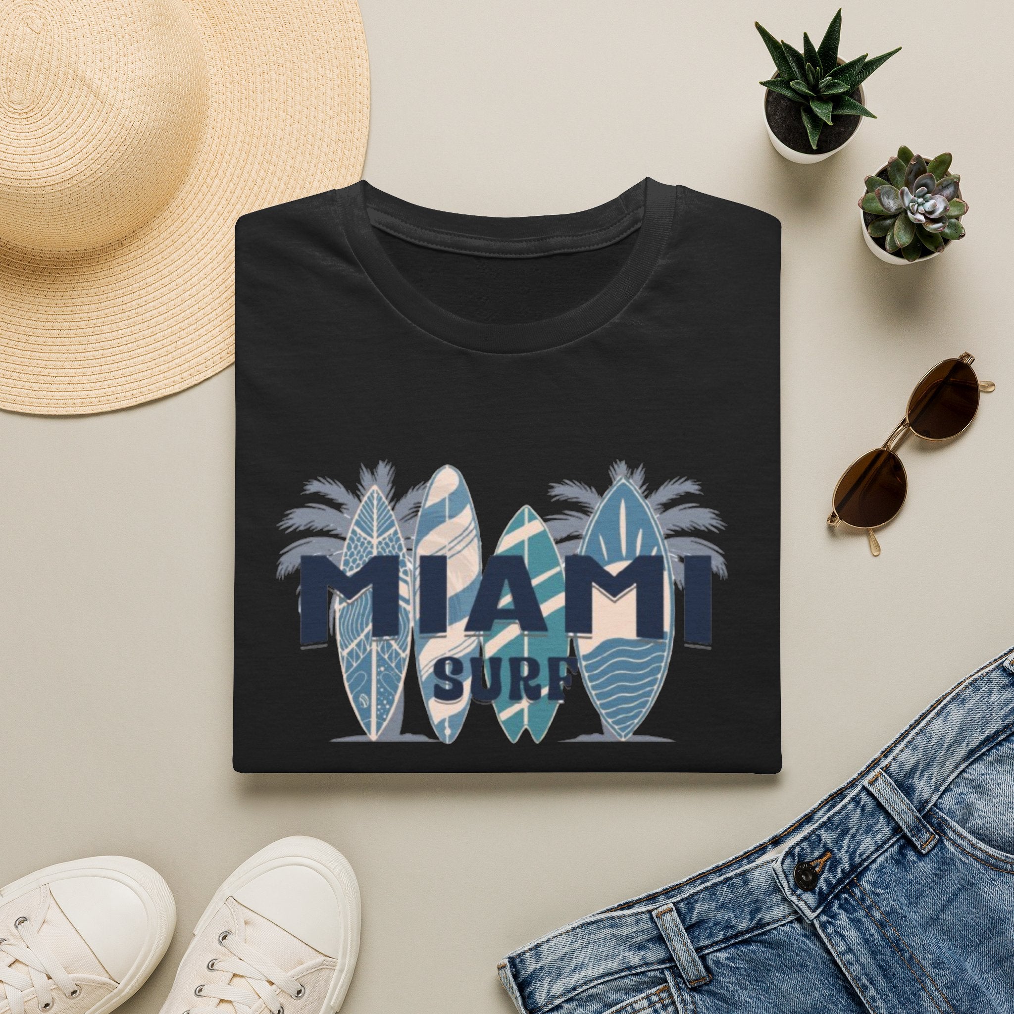 Miami Surf T-Shirt — Vintage Surfboard Palm Beach Tee