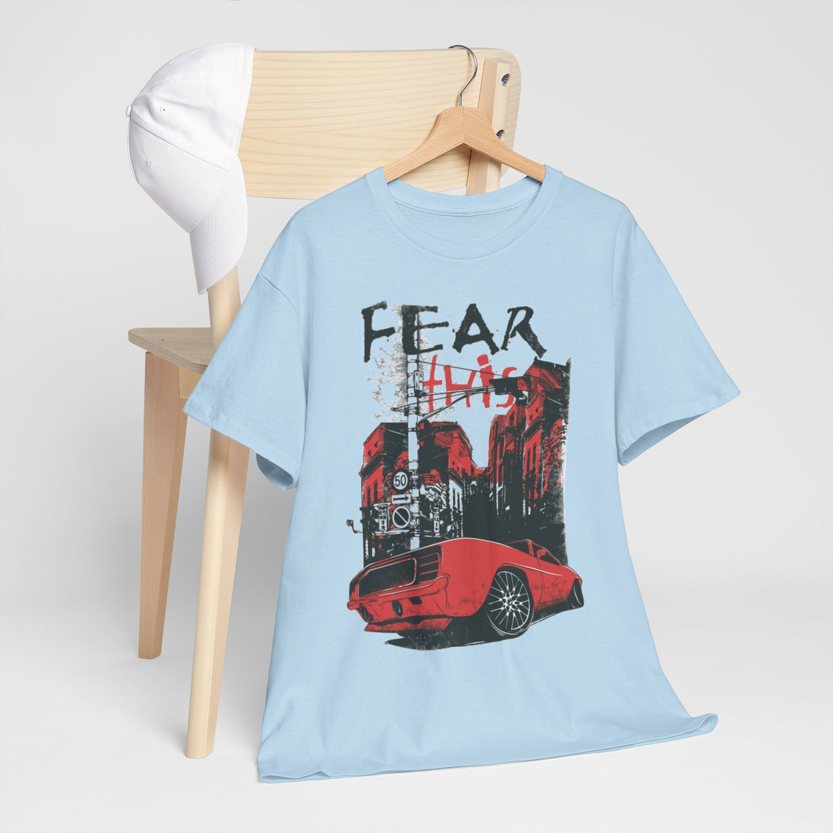 Retro Red Muscle Car City Street Racing T‑Shirt