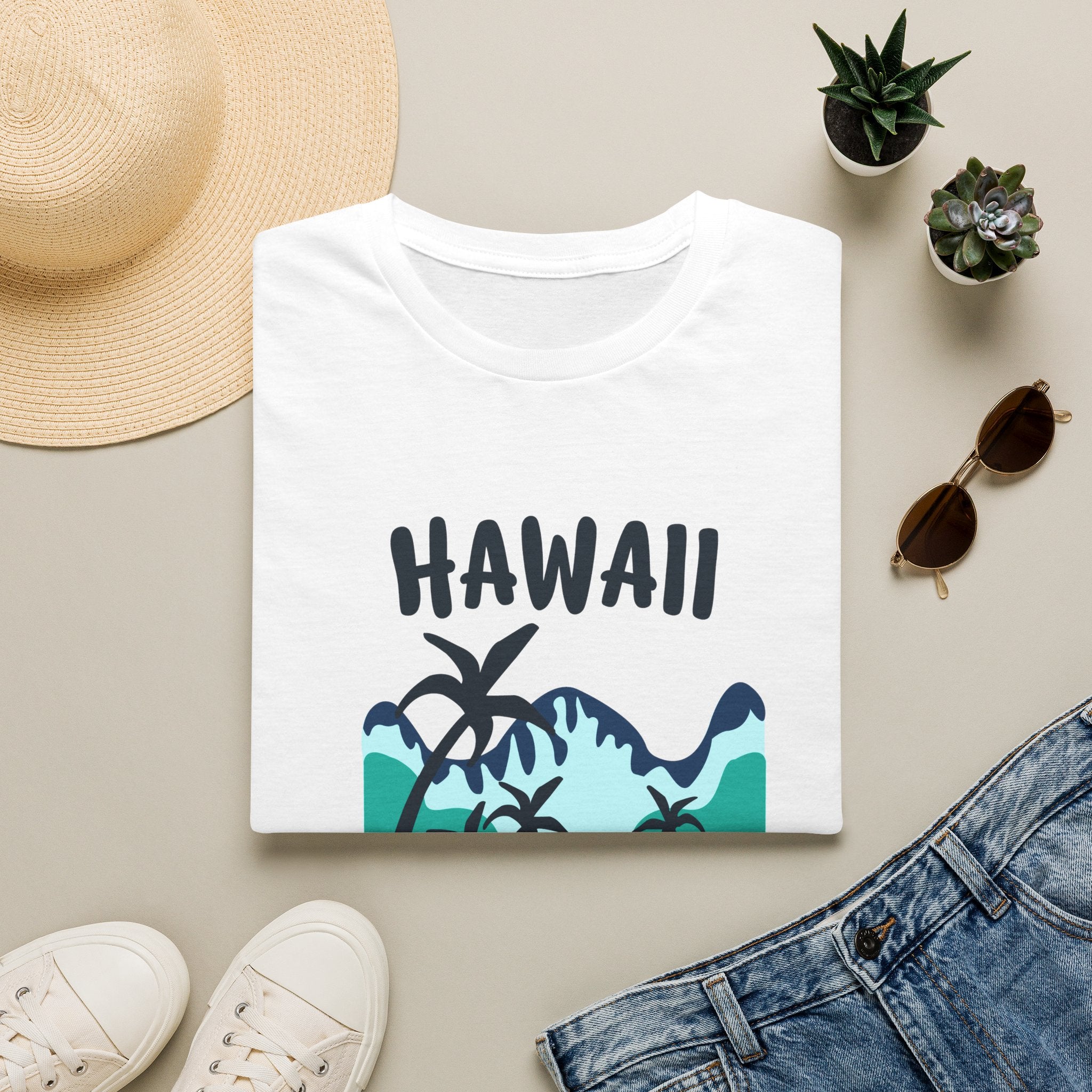 Hawaii Palm Beach T-Shirt — Tropical Sunset Graphic Tee