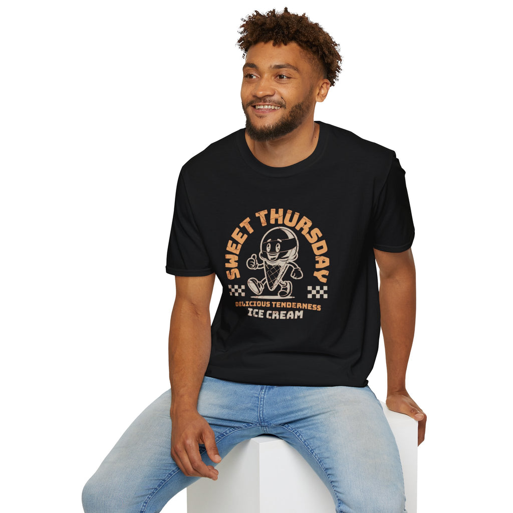 Sweet Thursday Ice Cream T-Shirt — Retro Cartoon Cone Graphic