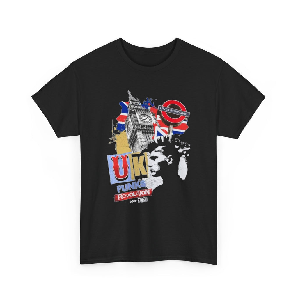 UK Punk Revolution Graphic Tee — Union Jack London Icons T‑Shirt