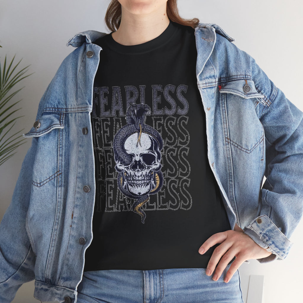 Fearless Skull Snake Tee — Gothic Graphic Skull T‑Shirt