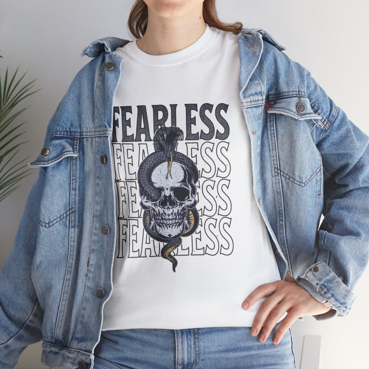 Fearless Skull Snake Tee — Gothic Graphic Skull T‑Shirt