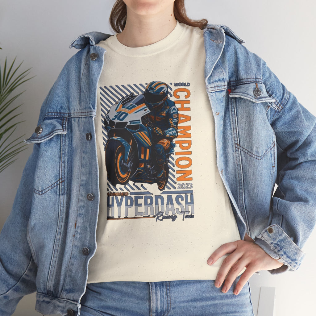 Motorcycle Champion Tee — Hyperdash Racing Graphic T‑Shirt