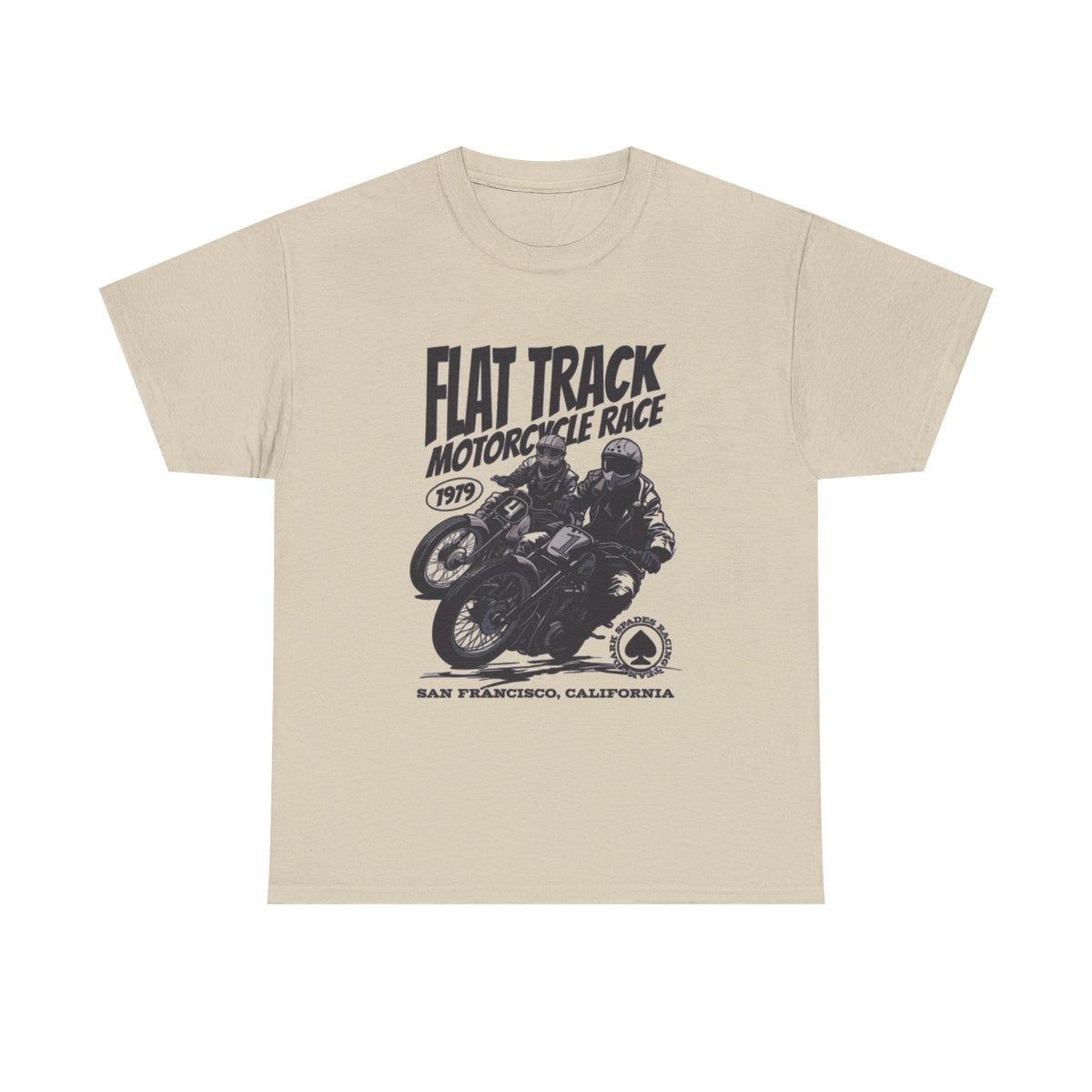Flat Track Motorcycle Race Tee — Vintage San Francisco Moto Graphic T-Shirt