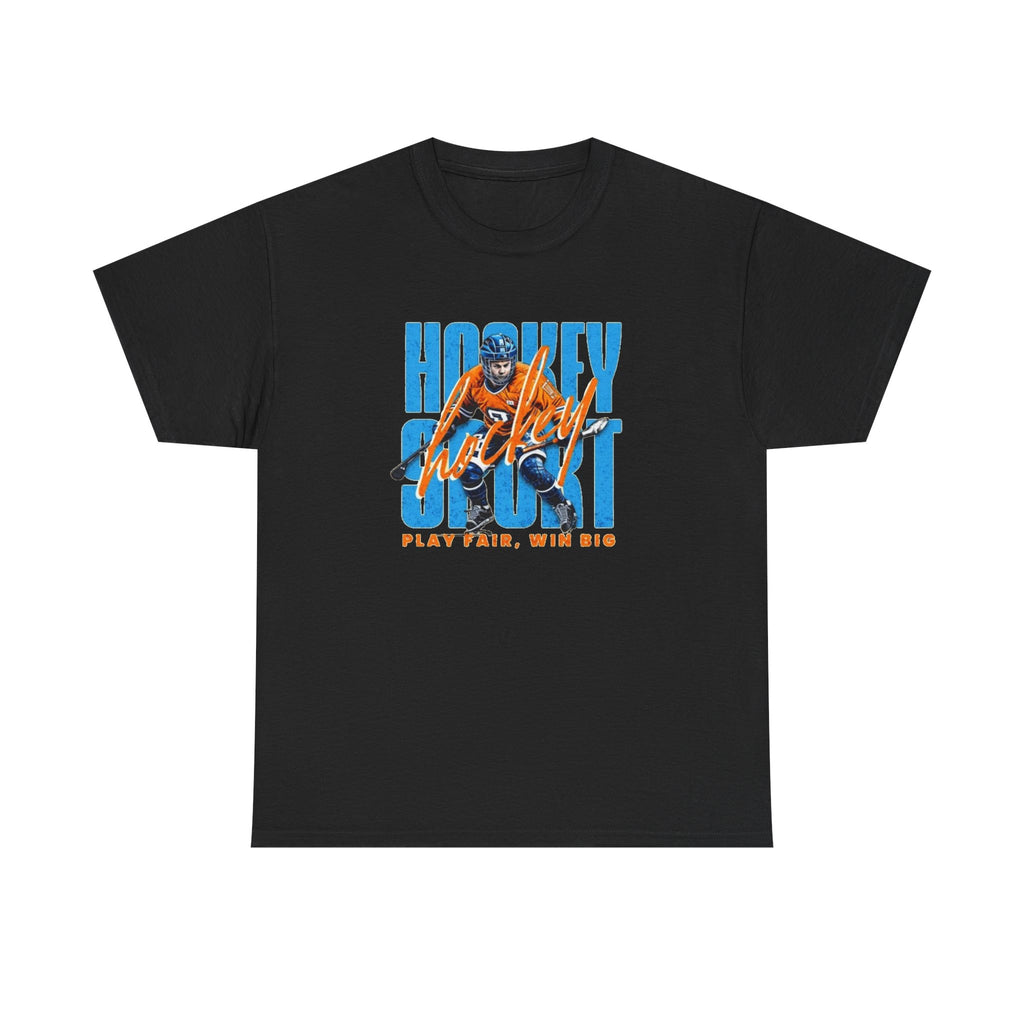 Hockey Spirit Tee — 'Play Fair, Win Big' Retro Hockey Player T-Shirt