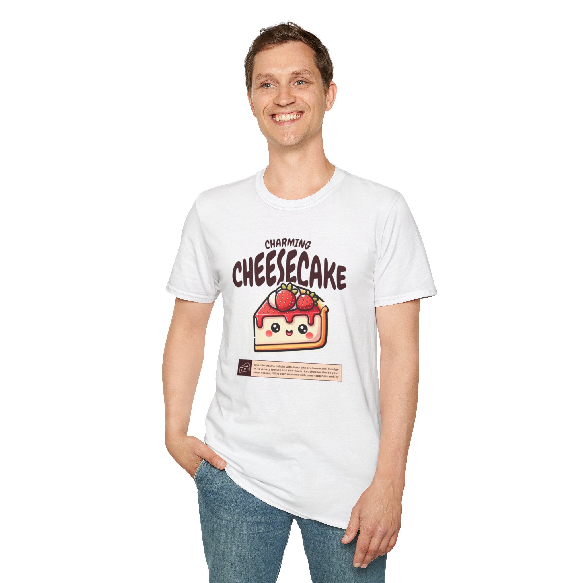 Cheesecake T-Shirt — Charming Kawaii Strawberry Slice Graphic Tee