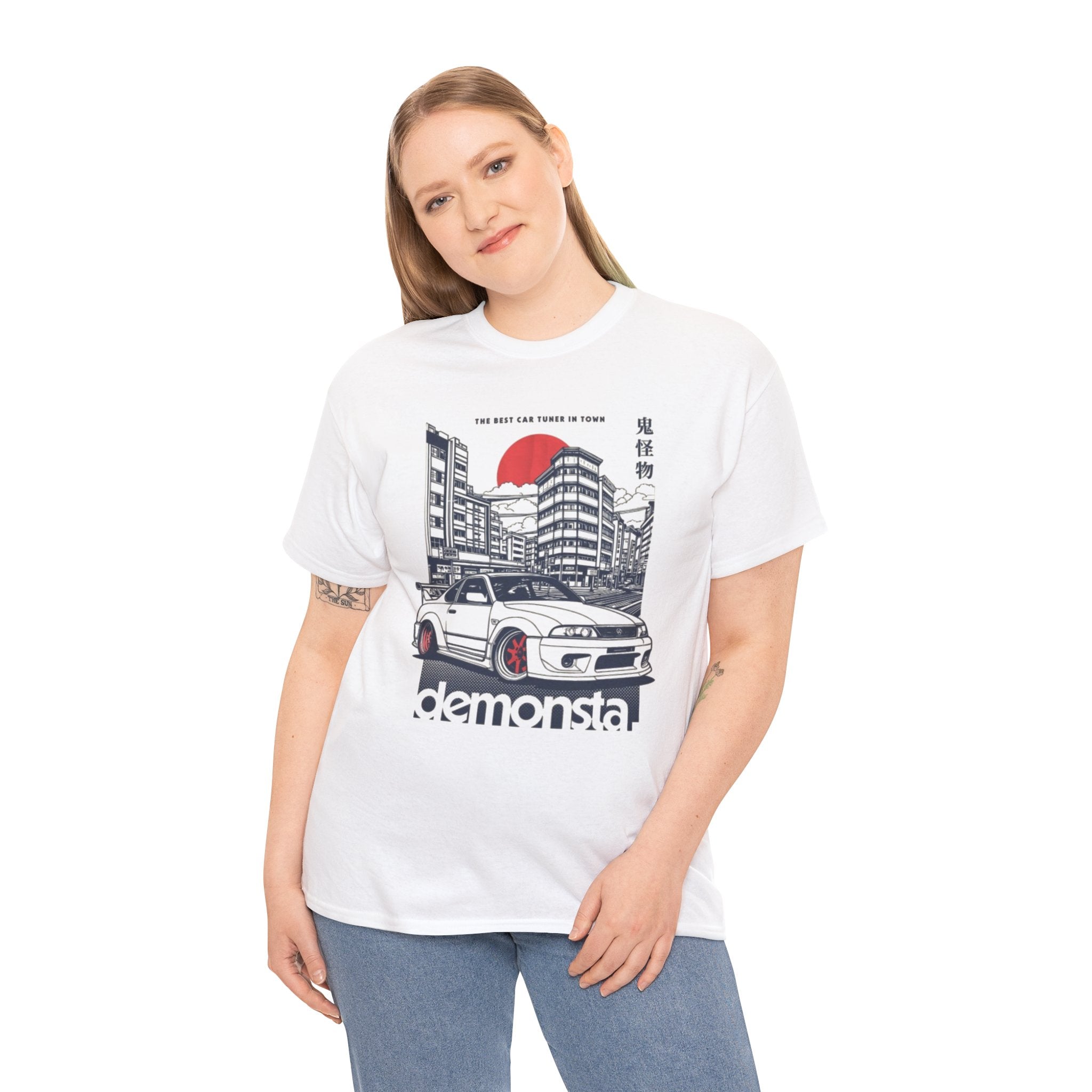 JDM Skyline Car Tee — "demonsta" Japanese Street Racing Graphic Shirt