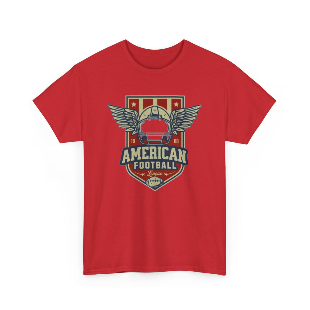 American Football Shield Tee — Vintage Helmet & Wings Graphic