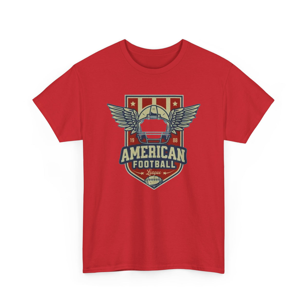 American Football Shield Tee — Vintage Helmet & Wings Graphic