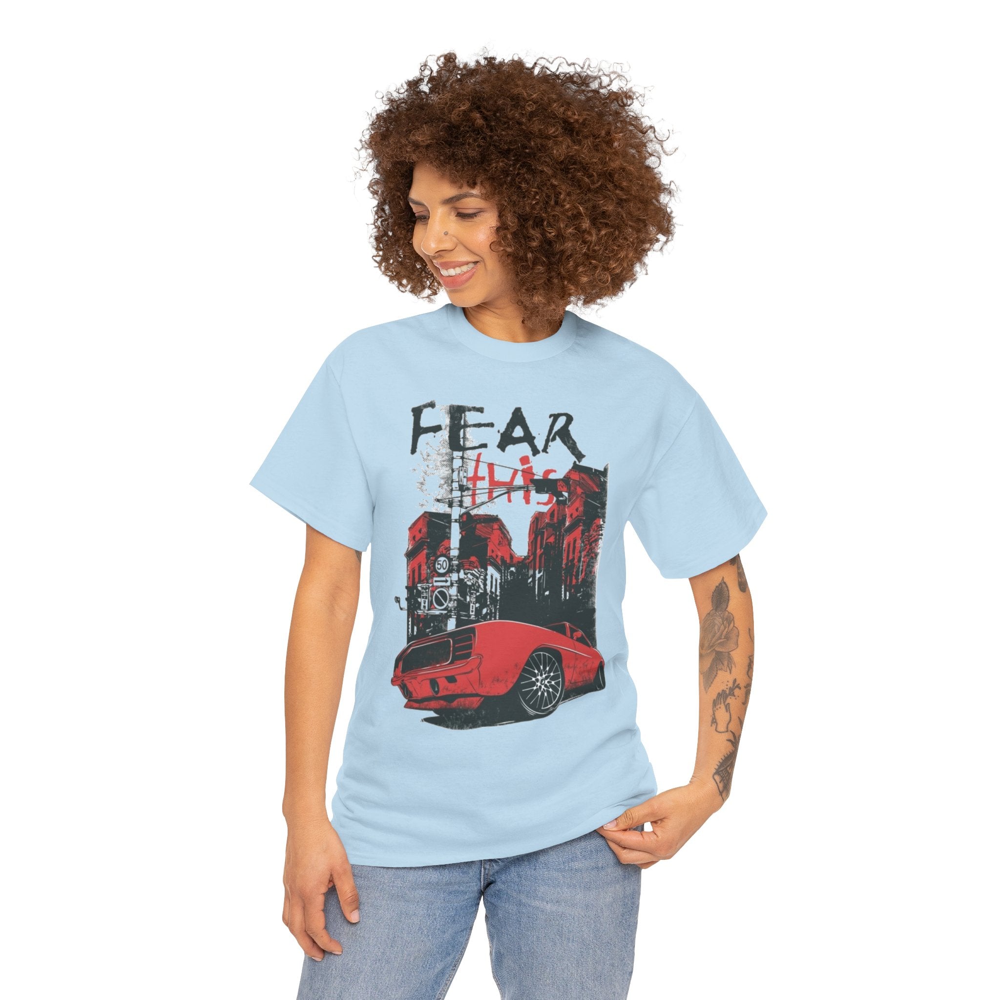 Retro Red Muscle Car City Street Racing T‑Shirt