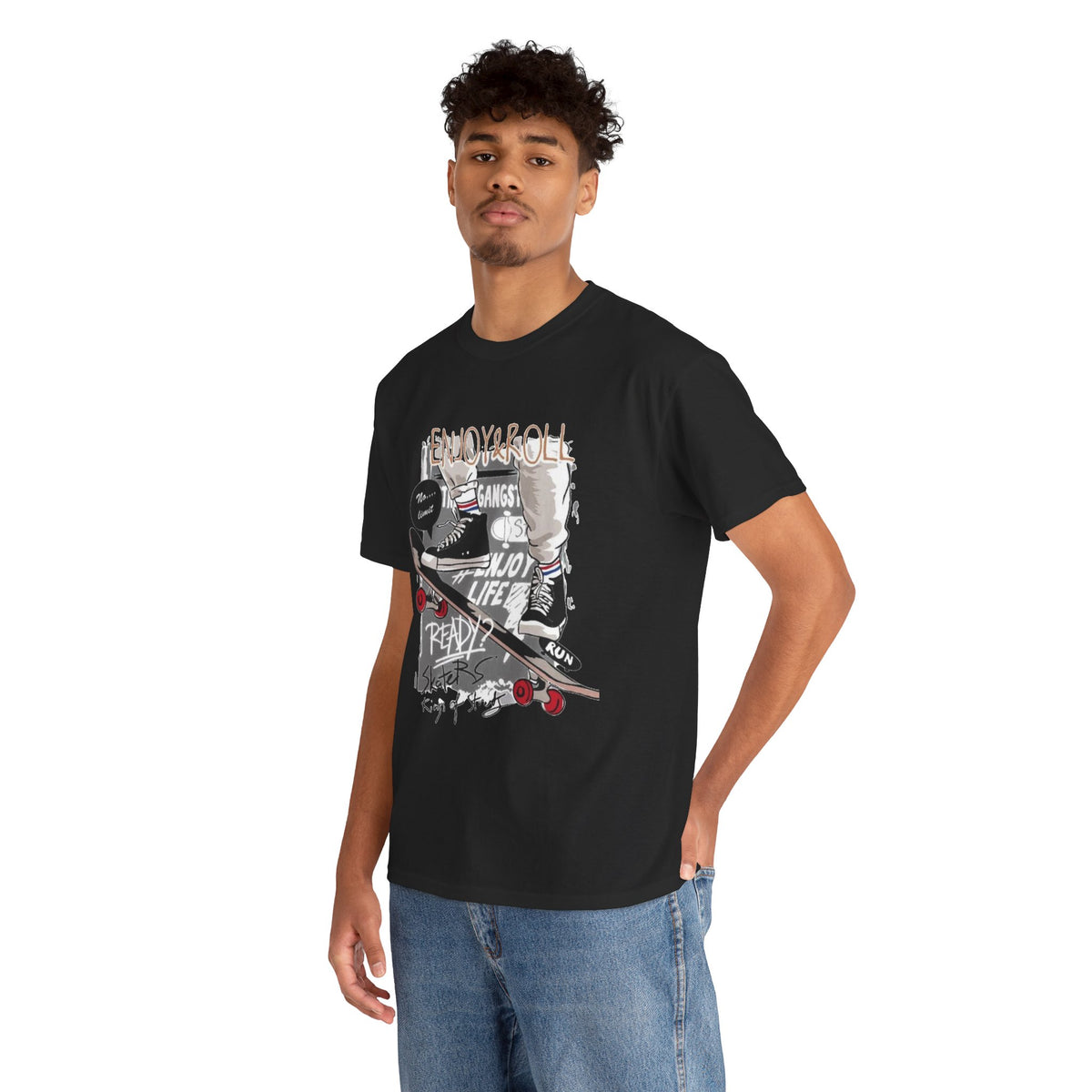 Skateboard Graphic Tee — "Ready to Roll" Vintage Skate Life Shirt