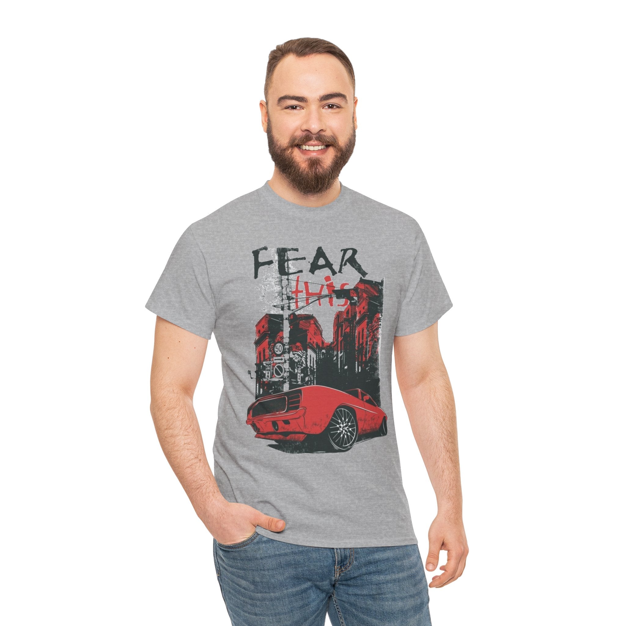 Retro Red Muscle Car City Street Racing T‑Shirt