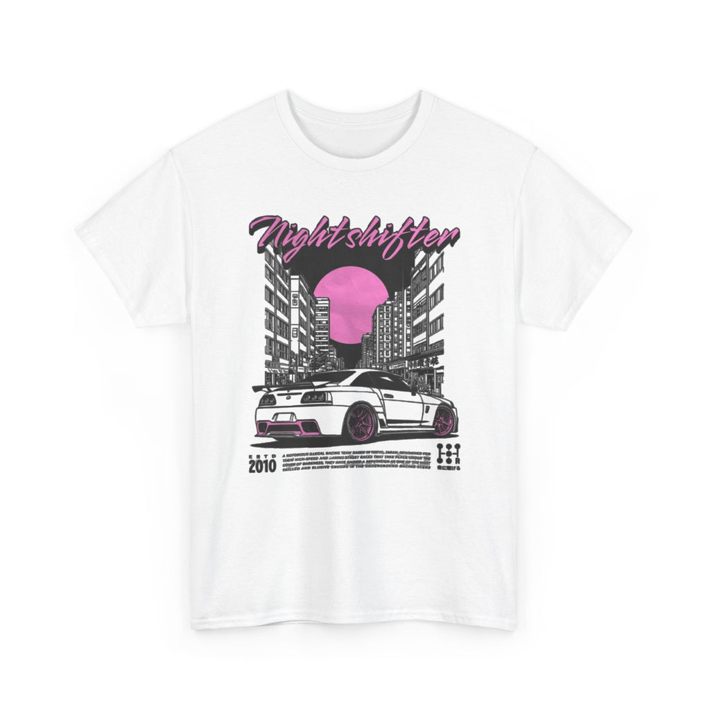 Night Shifter Tee — Retro Neon Racecar Streetwear