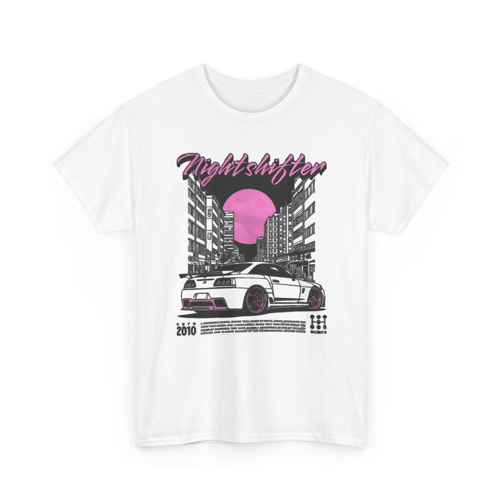Night Shifter Tee — Retro Neon Racecar Streetwear