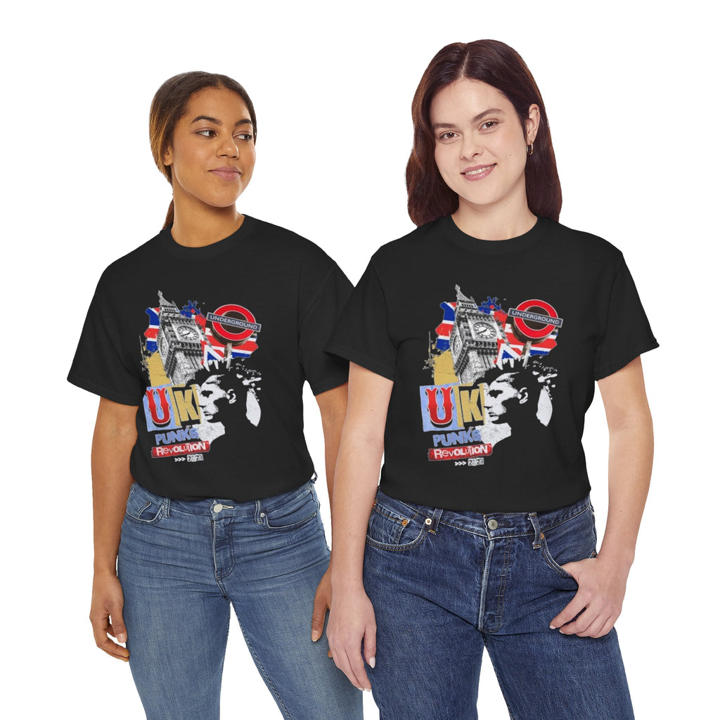 UK Punk Revolution Graphic Tee — Union Jack London Icons T‑Shirt