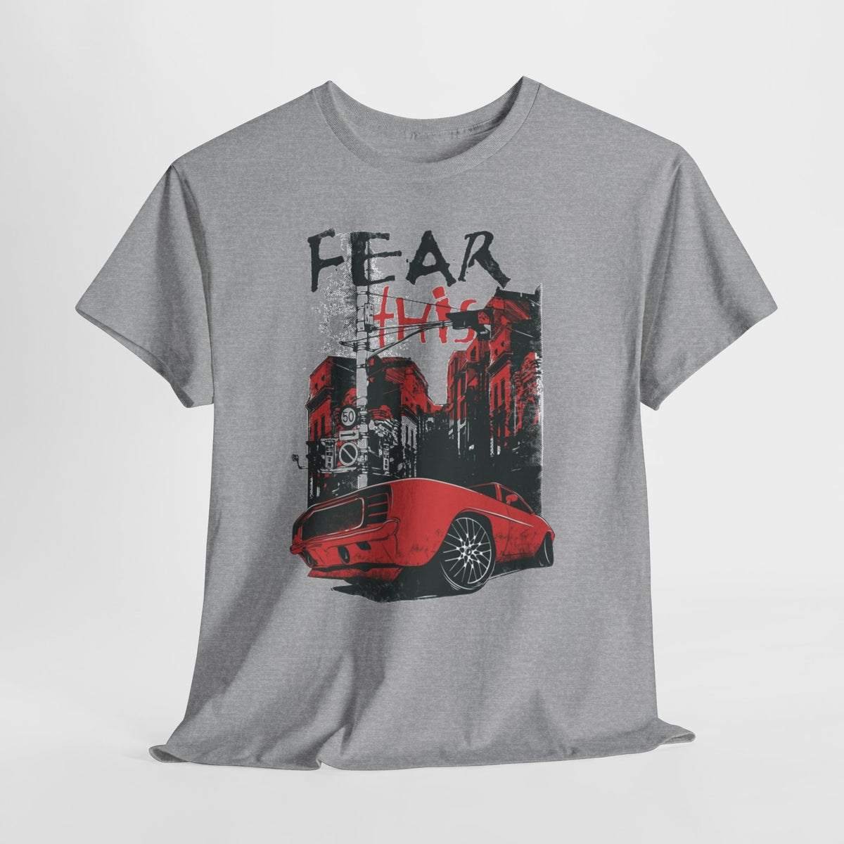 Retro Red Muscle Car City Street Racing T‑Shirt