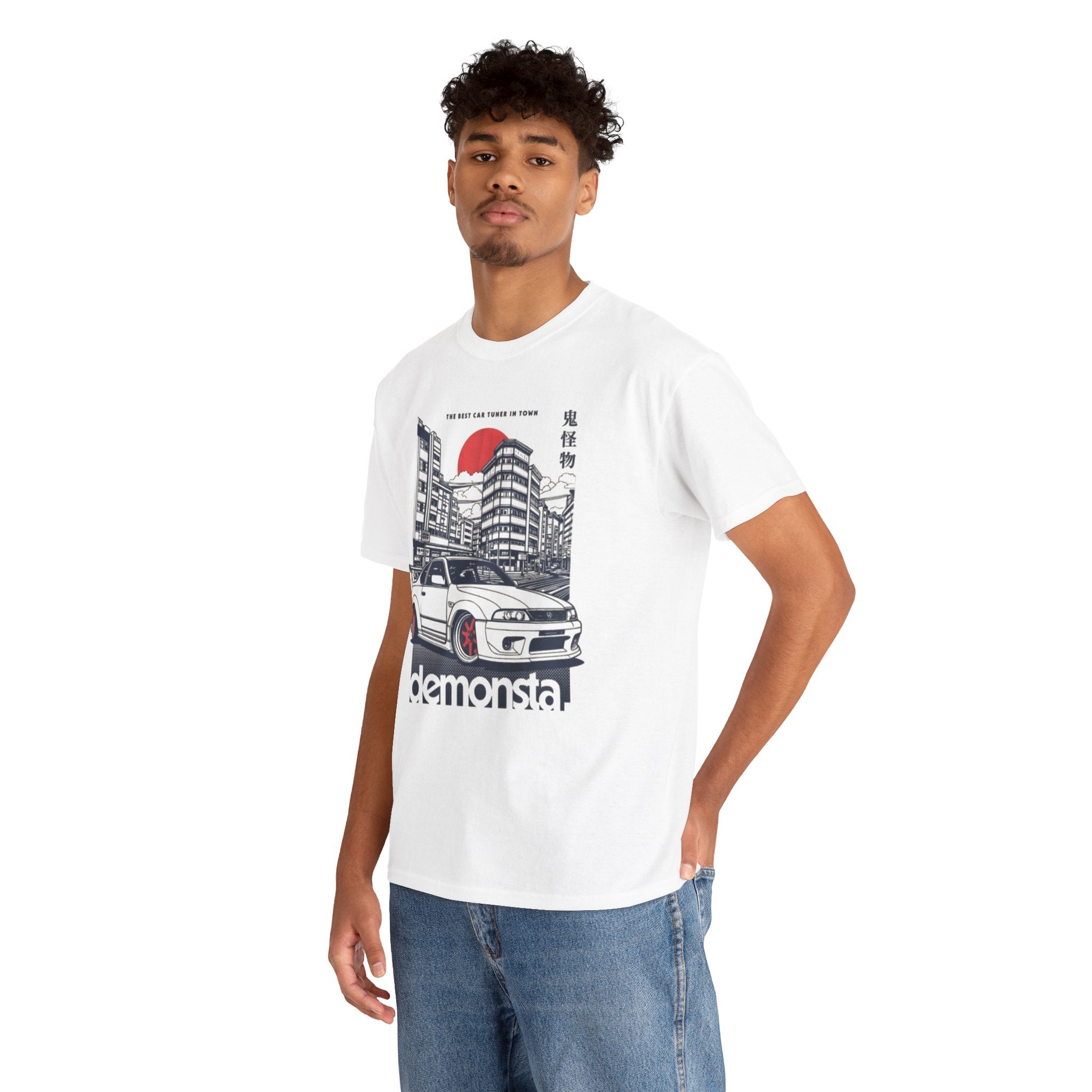 JDM Skyline Car Tee — "demonsta" Japanese Street Racing Graphic Shirt