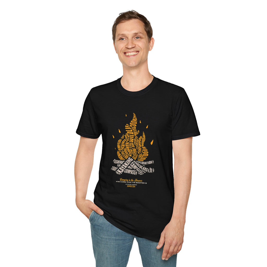 Bonfire Typography T‑Shirt — Cozy Campfire Graphic Tee