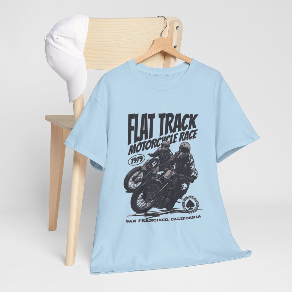 Flat Track Motorcycle Race Tee — Vintage San Francisco Moto Graphic T-Shirt