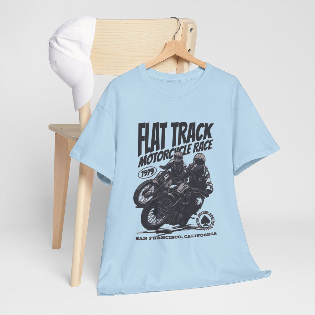 Flat Track Motorcycle Race Tee — Vintage San Francisco Moto Graphic T-Shirt