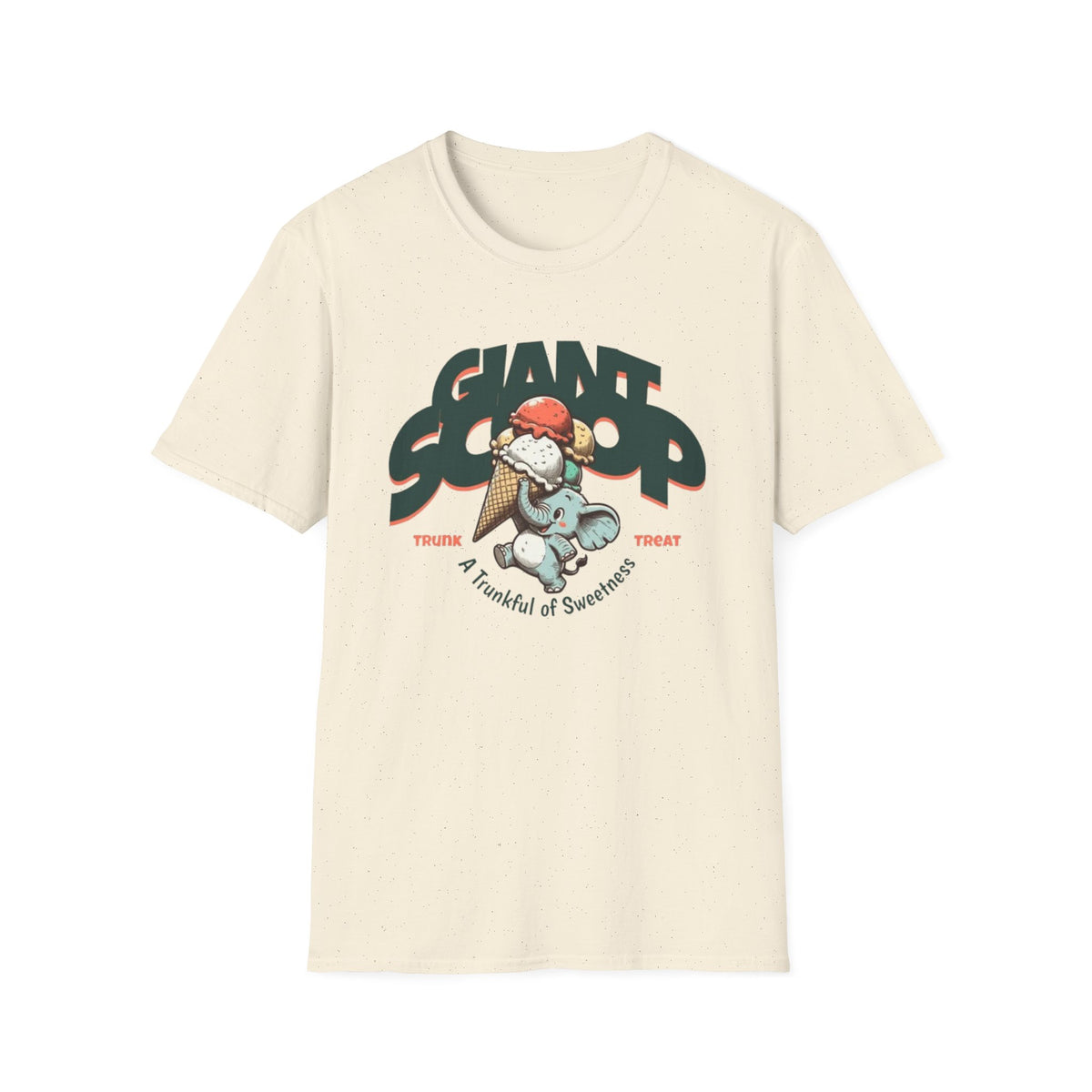 T-Shirt — 'Giant Scoop' Cute Elephant Ice Cream Graphic Tee
