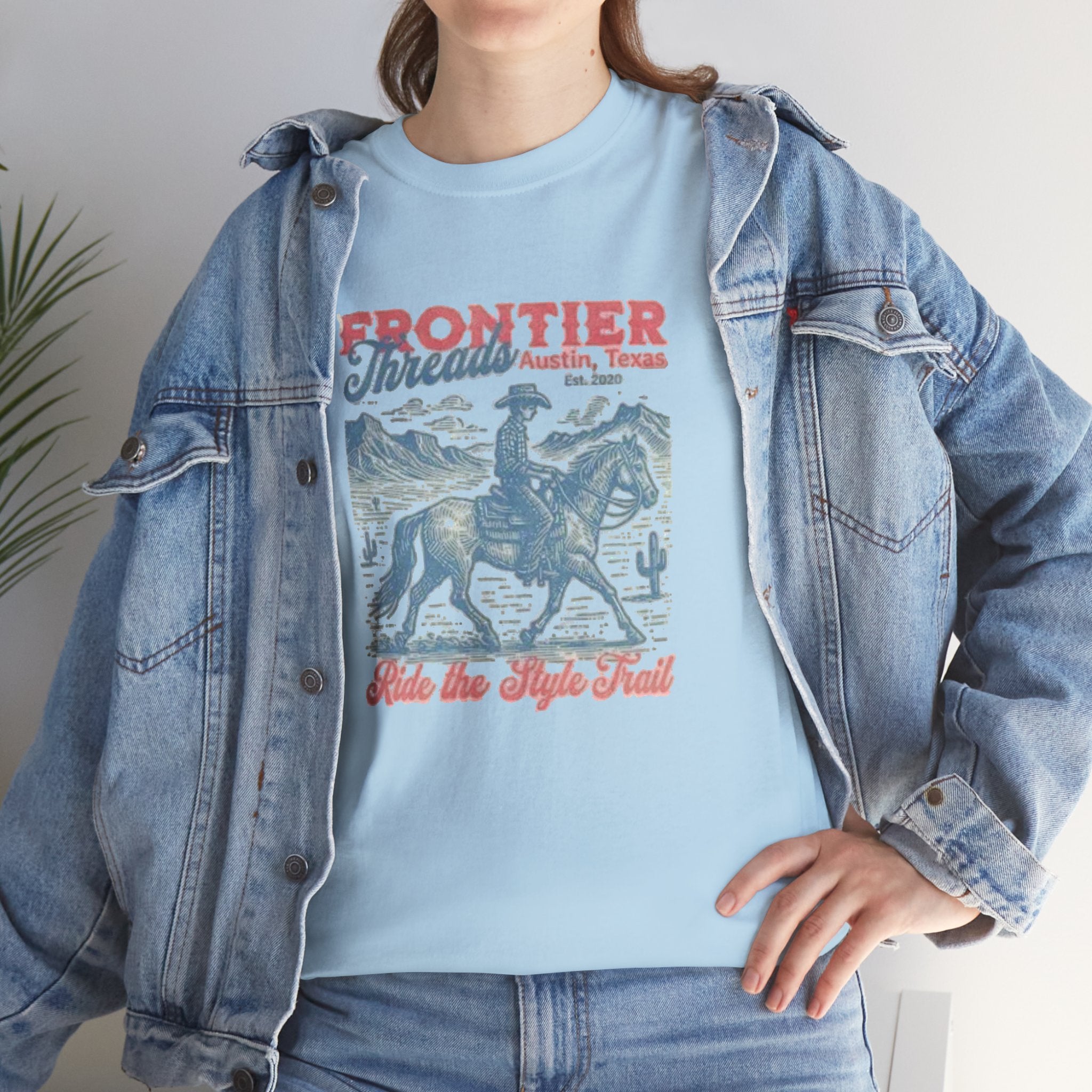 Frontier Trail Rider T-Shirt — Vintage Cowboy Western Graphic Tee