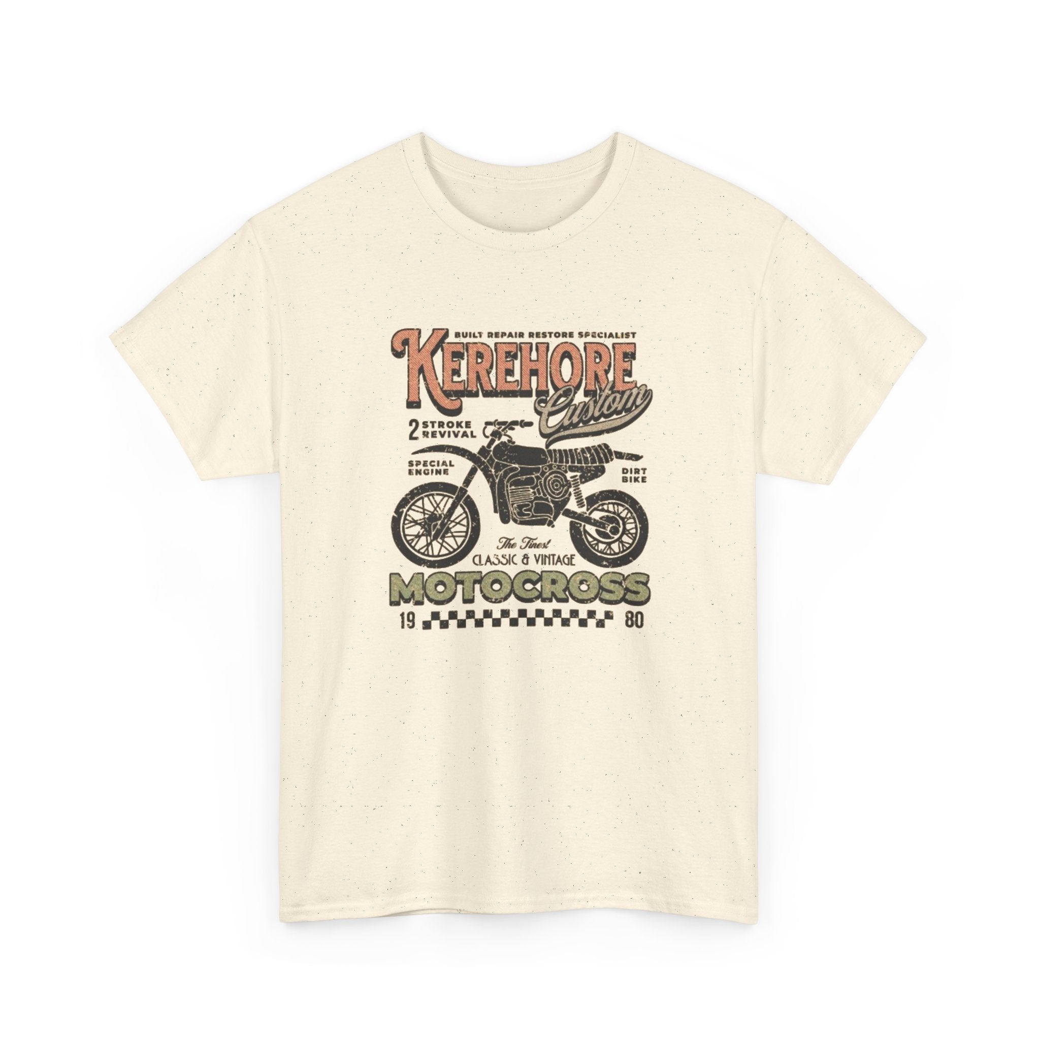 Kerehore Vintage Motocross Bike Tee — Retro Motorcycle Racing Graphic T-Shirt