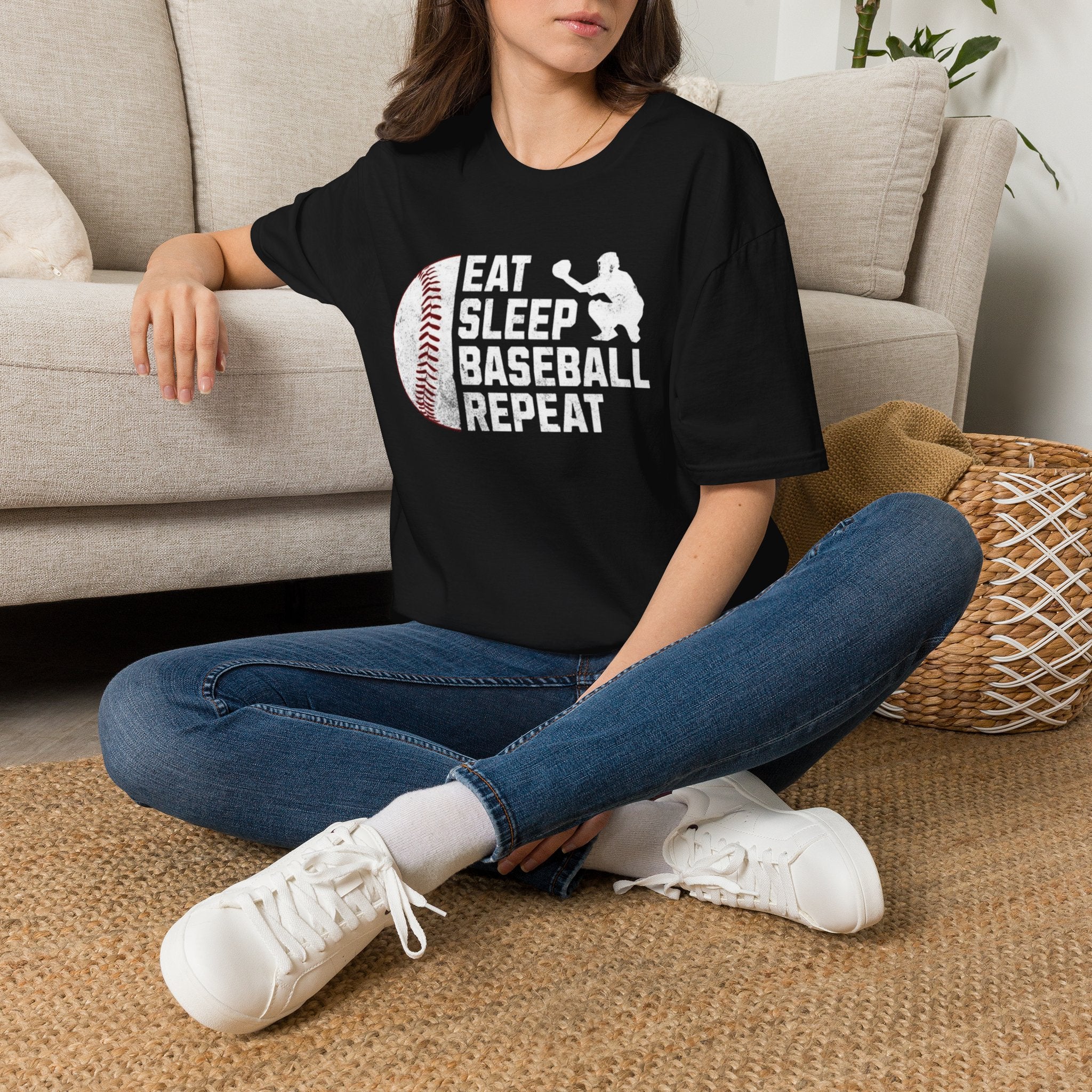Eat Sleep Baseball Repeat T-Shirt — Baseball Fan Tee