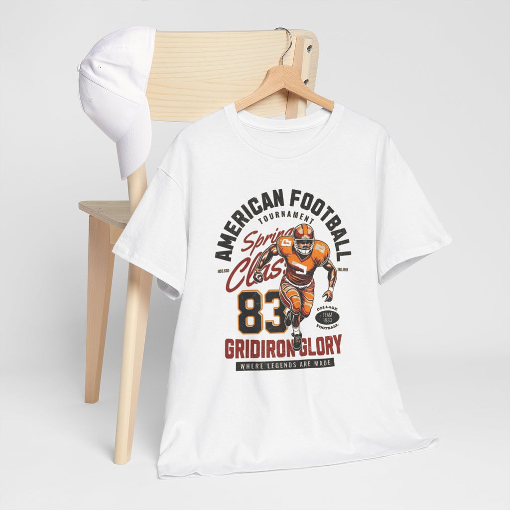 Football Gridiron Glory Tee — Vintage American Football Player Graphic Shirt