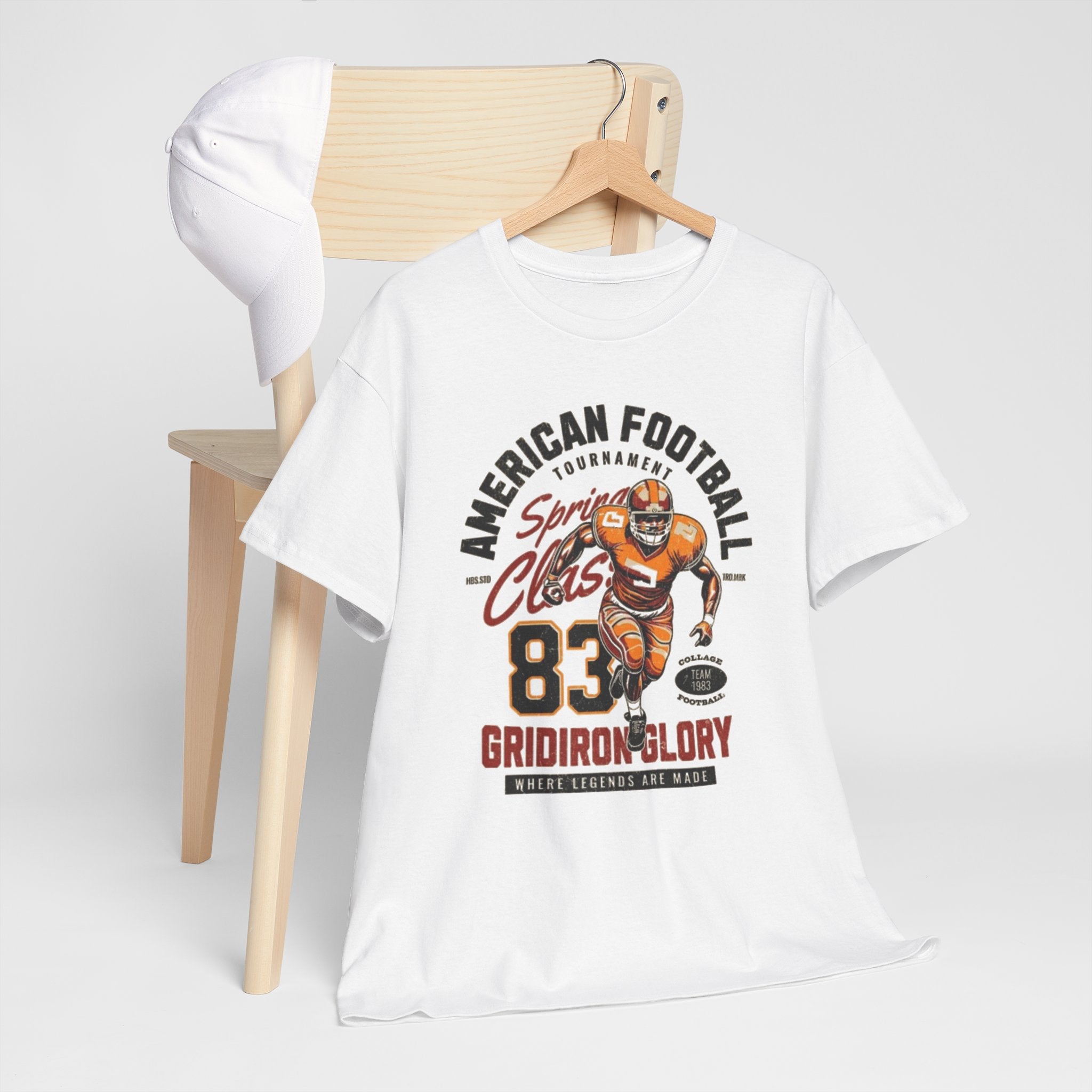Football Gridiron Glory Tee — Vintage American Football Player Graphic Shirt