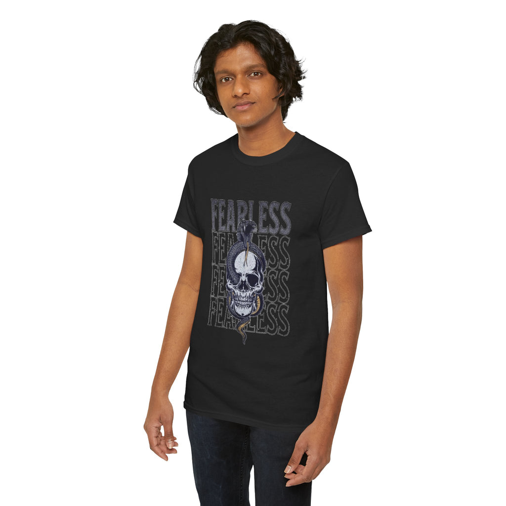Fearless Skull Snake Tee — Gothic Graphic Skull T‑Shirt