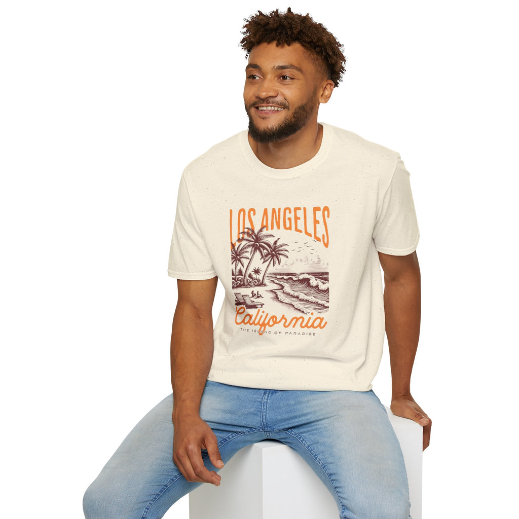 Los Angeles California Beach T-Shirt — Vintage Palm Tree Surf Sunset Tee