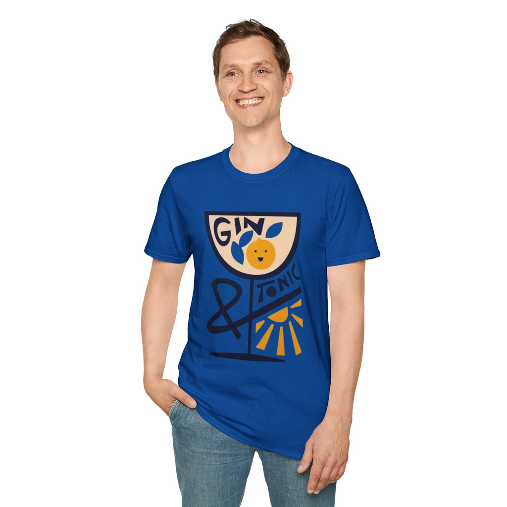 Gin & Tonic Graphic T-Shirt — Retro Cocktail Tee with Orange Slice