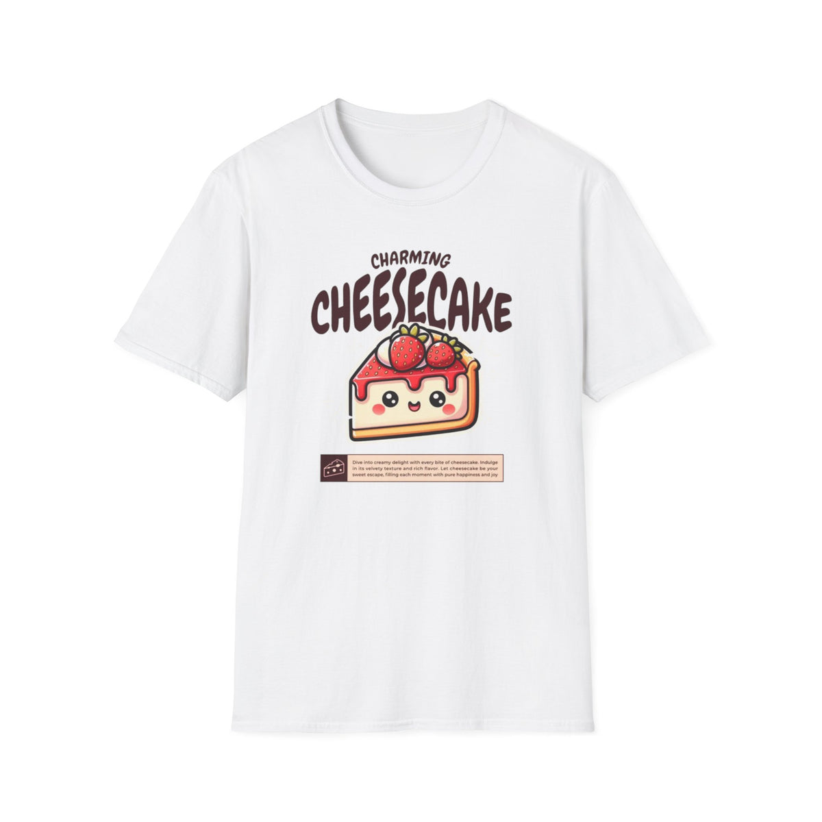 Cheesecake T-Shirt — Charming Kawaii Strawberry Slice Graphic Tee