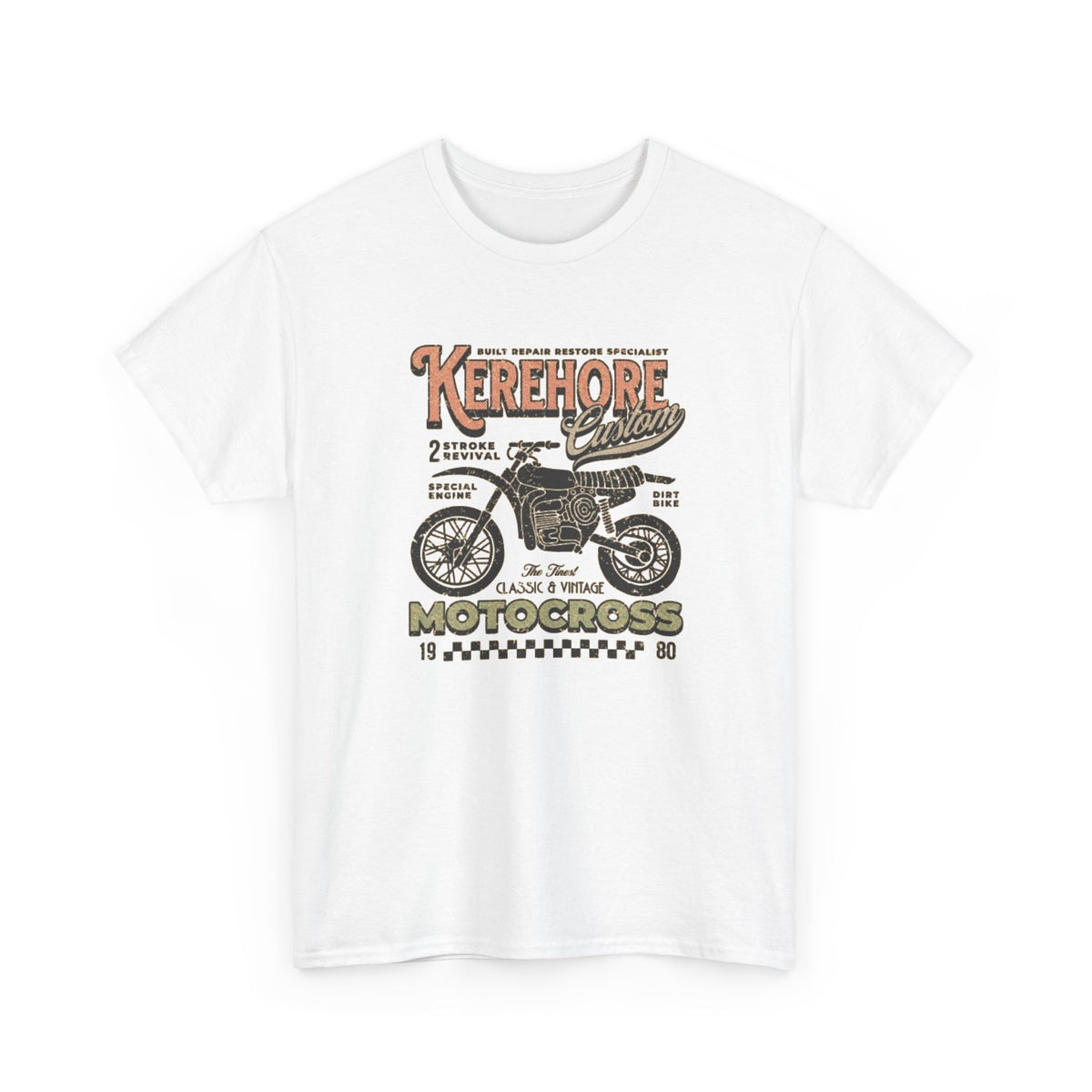 Kerehore Vintage Motocross Bike Tee — Retro Motorcycle Racing Graphic T-Shirt