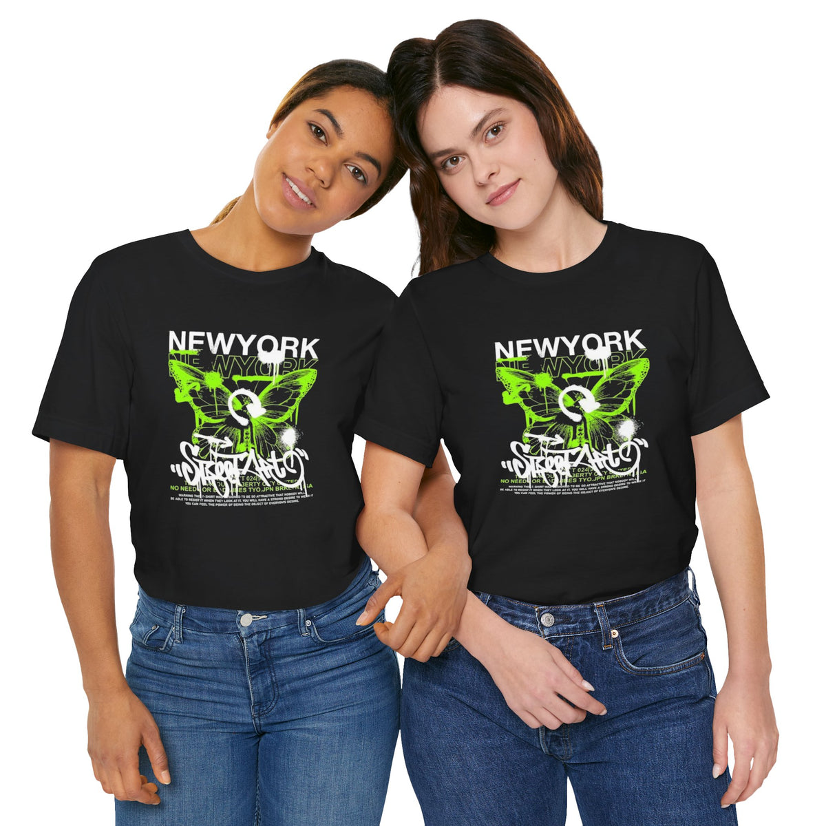 New York Graffiti Butterfly Tee — Street Skate Graphic T-Shirt