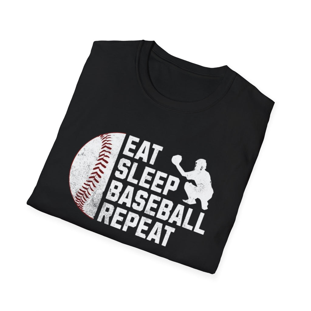 Eat Sleep Baseball Repeat T-Shirt — Baseball Fan Tee