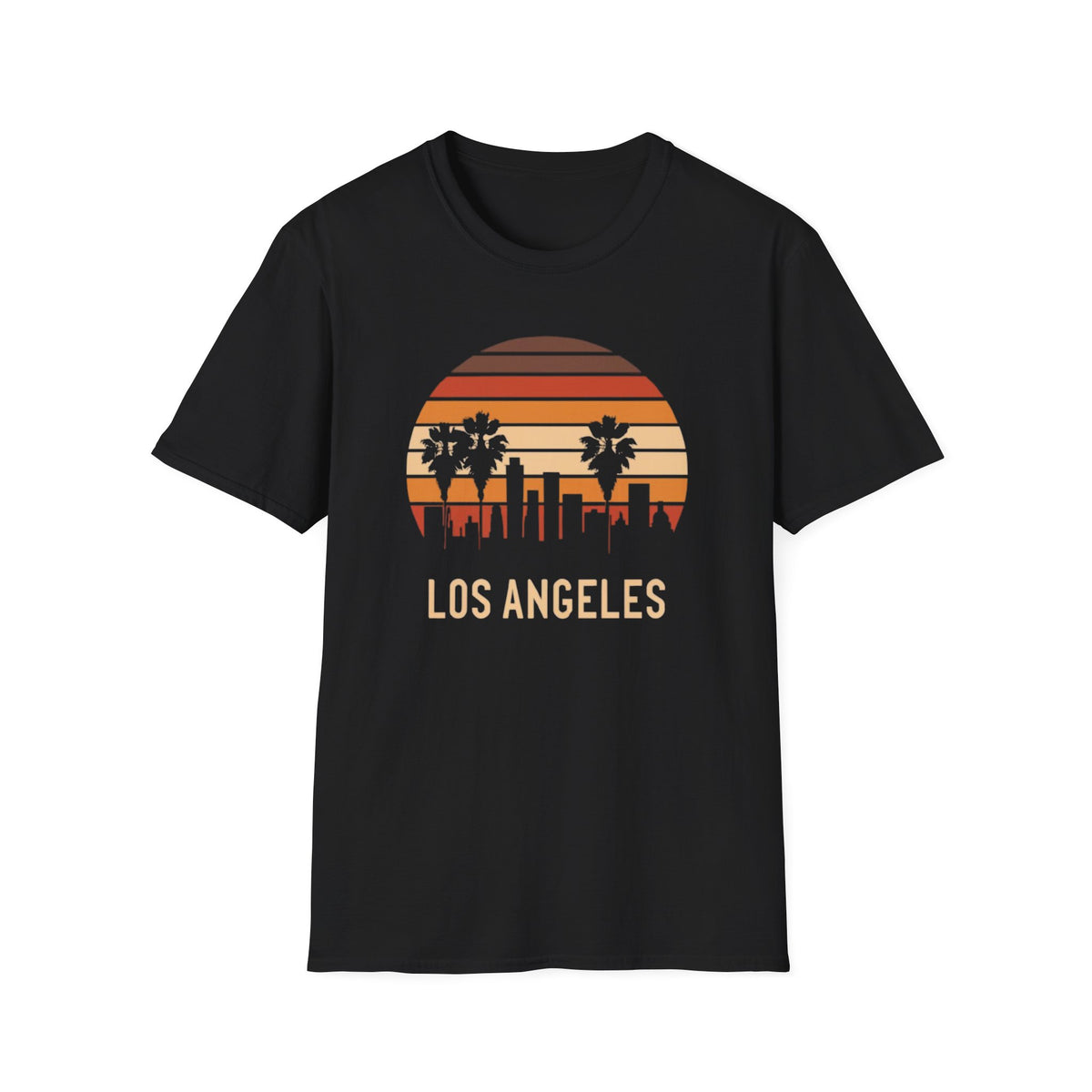 Los Angeles Sunset T-Shirt — Retro Palm Tree Skyline Tee
