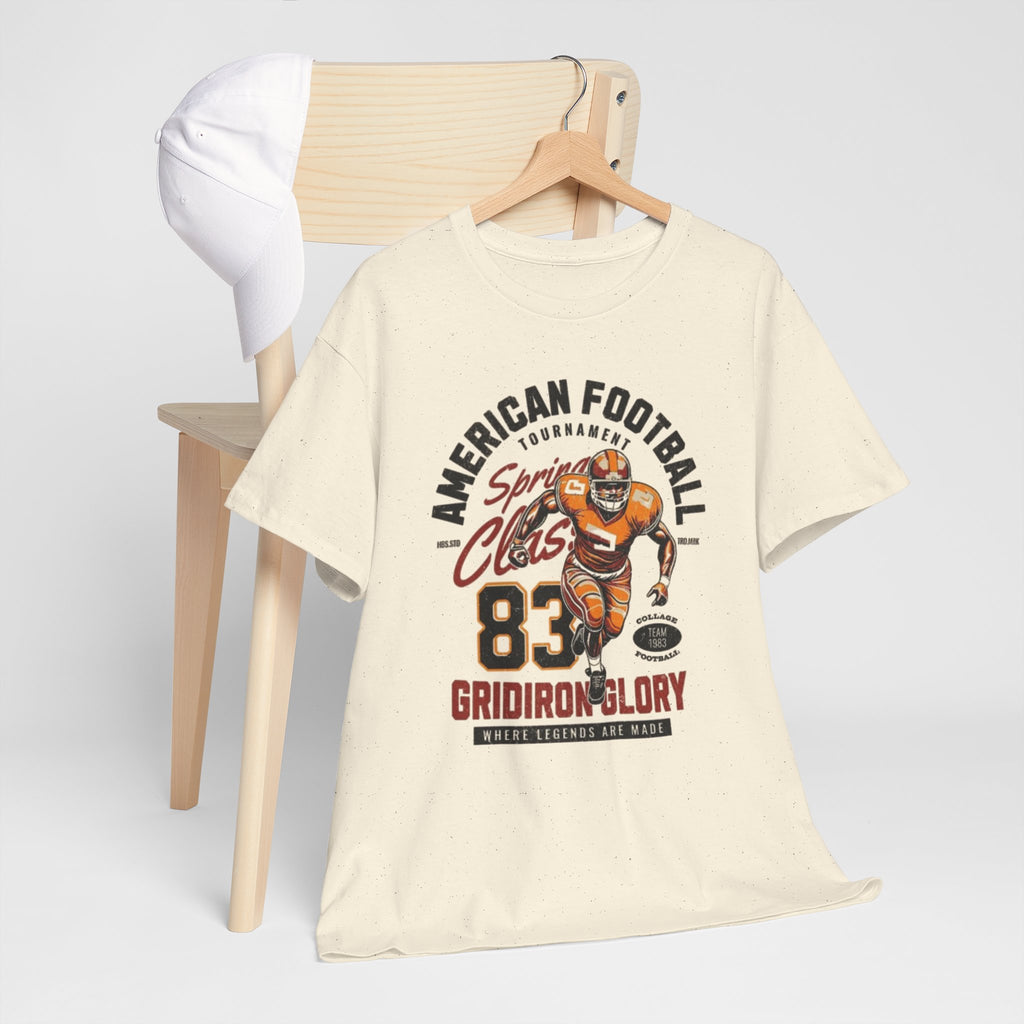 Football Gridiron Glory Tee — Vintage American Football Player Graphic Shirt