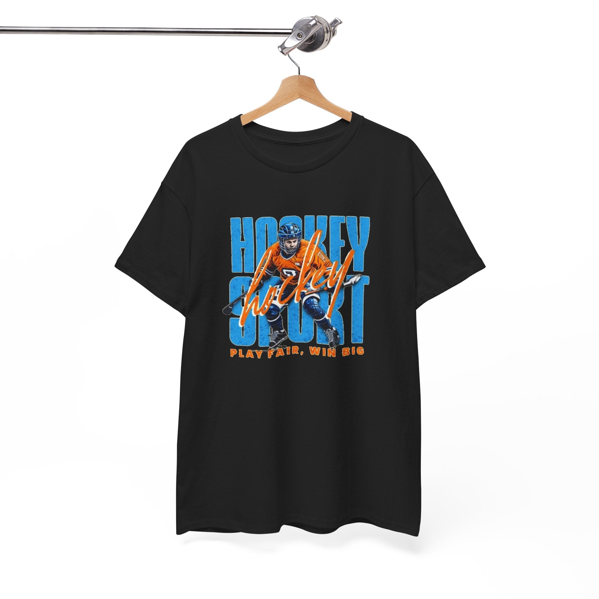 Hockey Spirit Tee — 'Play Fair, Win Big' Retro Hockey Player T-Shirt