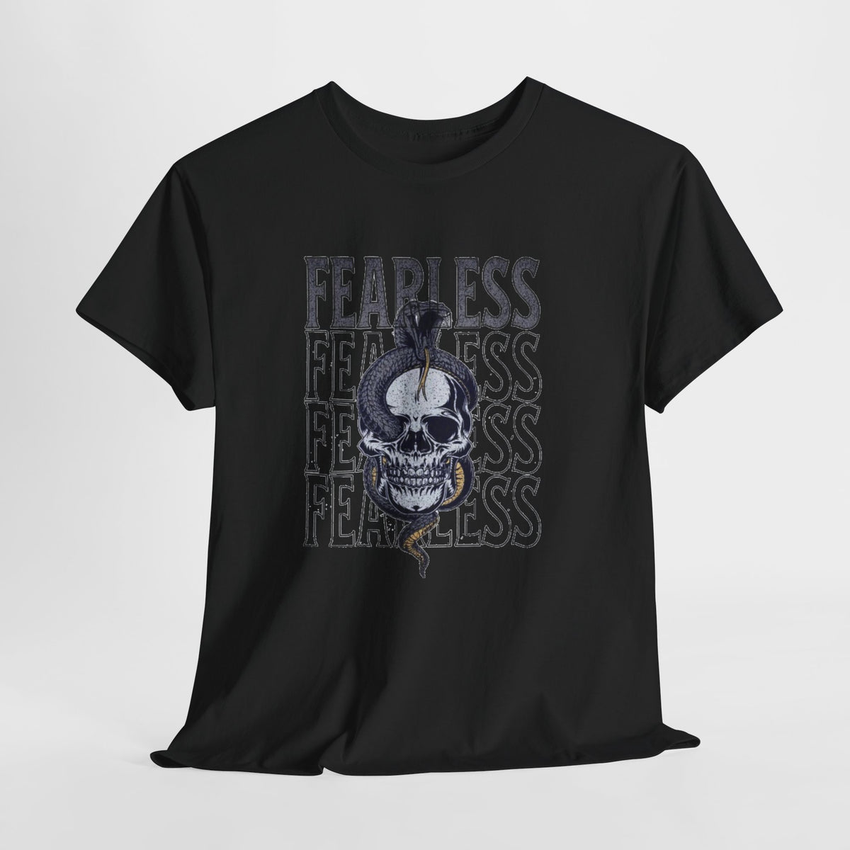 Fearless Skull Snake Tee — Gothic Graphic Skull T‑Shirt