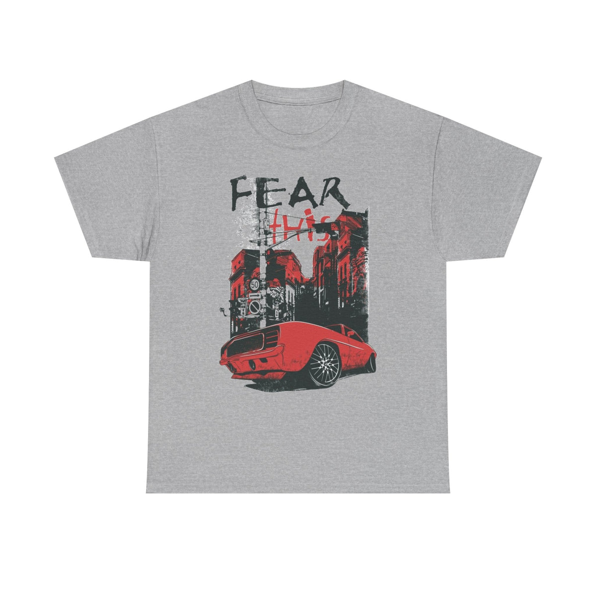 Retro Red Muscle Car City Street Racing T‑Shirt