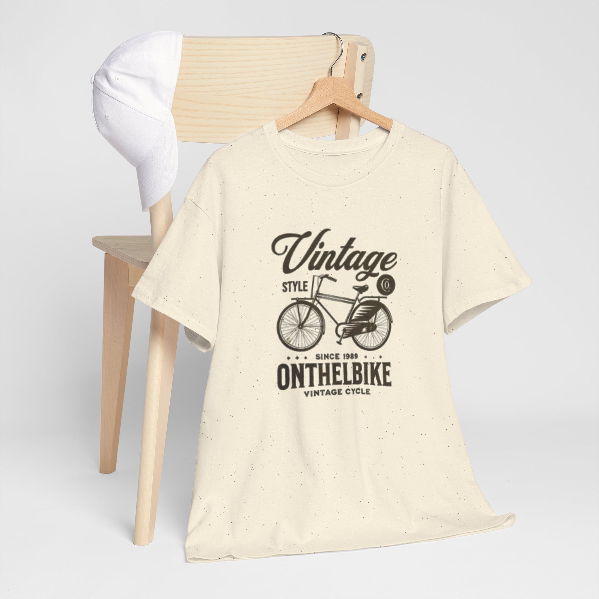 Vintage Bicycle Tee - "Vintage On The Bike" Retro Cycling Graphic T-Shirt