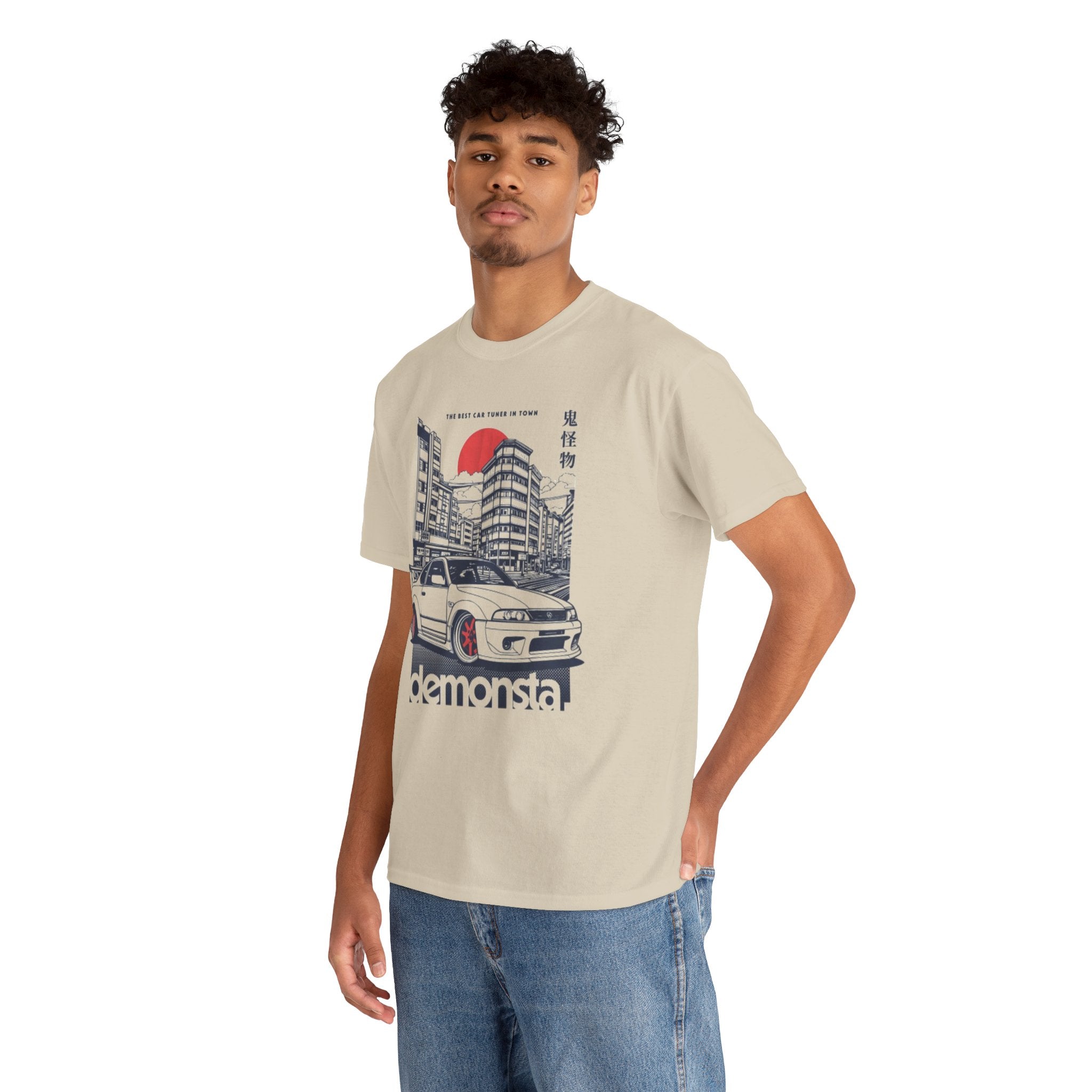 JDM Skyline Car Tee — "demonsta" Japanese Street Racing Graphic Shirt