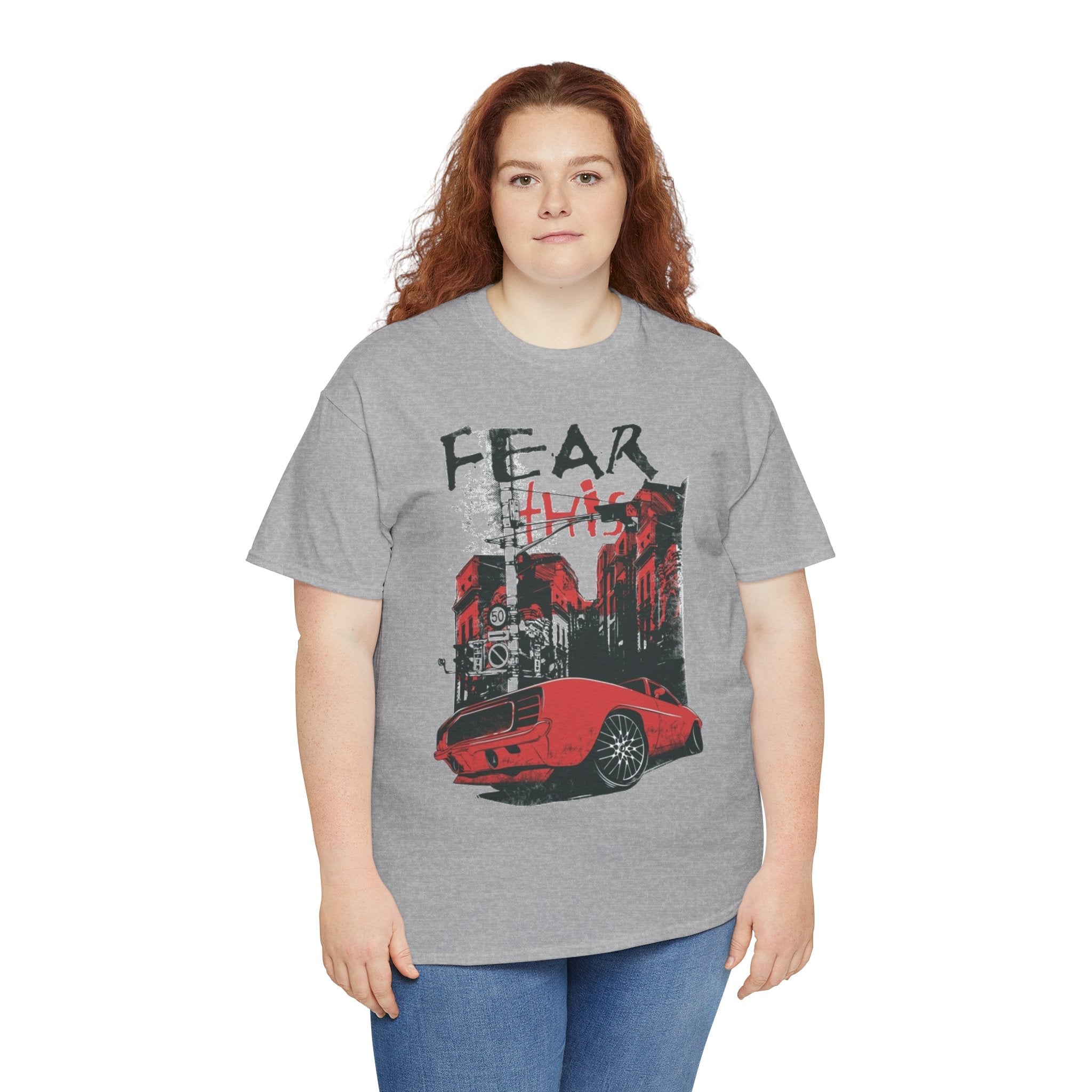 Retro Red Muscle Car City Street Racing T‑Shirt