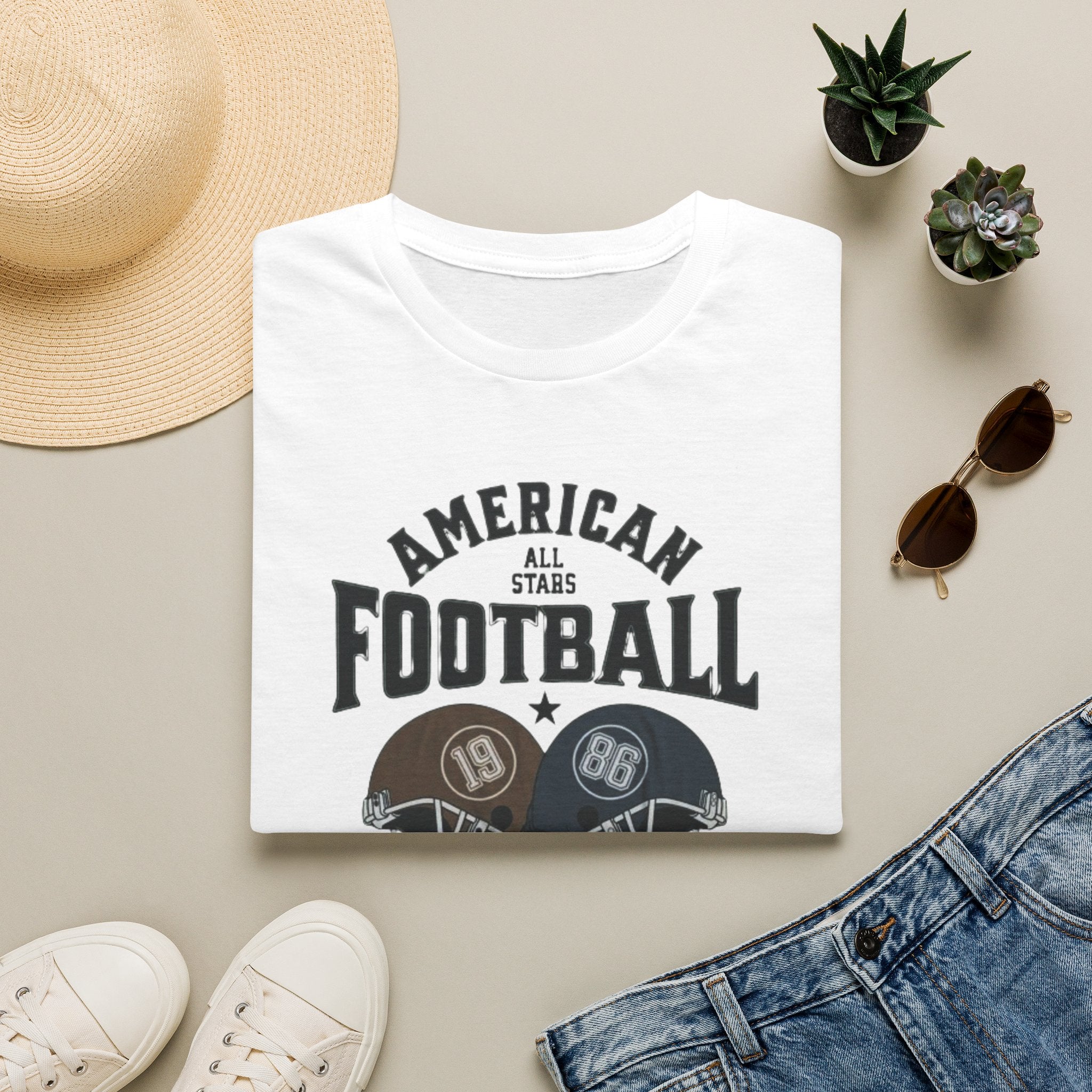 Football Helmet T-Shirt — "American All Stars Football" Vintage Sports Tee