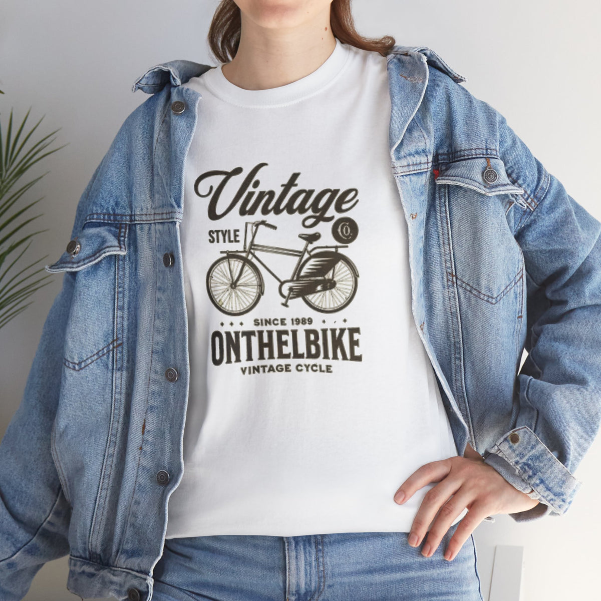 Vintage Bicycle Tee - "Vintage On The Bike" Retro Cycling Graphic T-Shirt