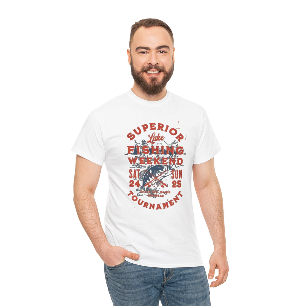 Fishing Tournament Tee — "Superior Lake Fishing Weekend" Vintage Fishing Shirt
